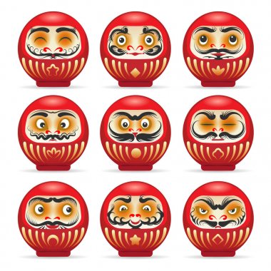 Kırmızı daruma Japon bebek seti