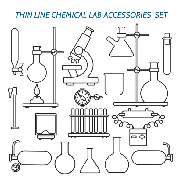 Equipamento de laboratório químico de linha fina —  Vetores de Stock