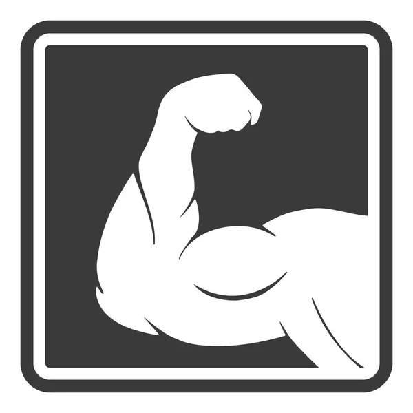 Icône de silhouette de bras musculaire mâle Power — Image vectorielle