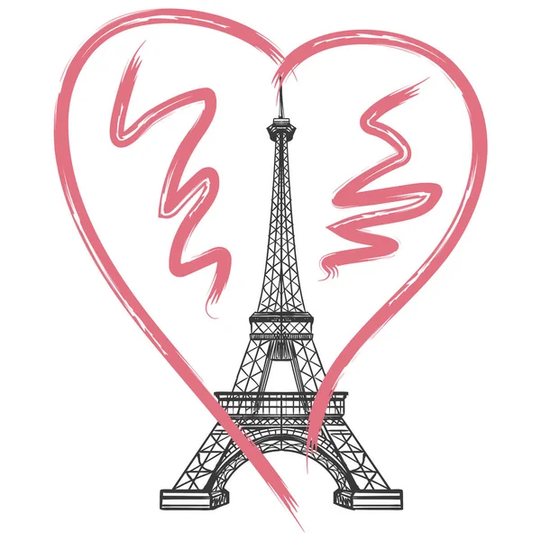 Grunge Francie plakát s Eiffelovou věží — Stockový vektor