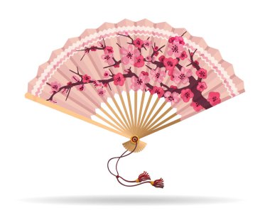 Japonya kiraz çiçeği katlama fan
