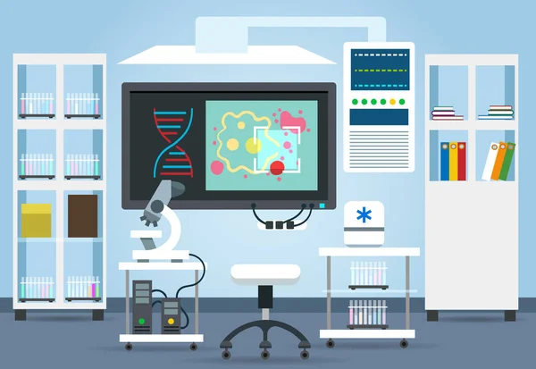 Biologisk forskning lab interiör — Stock vektor