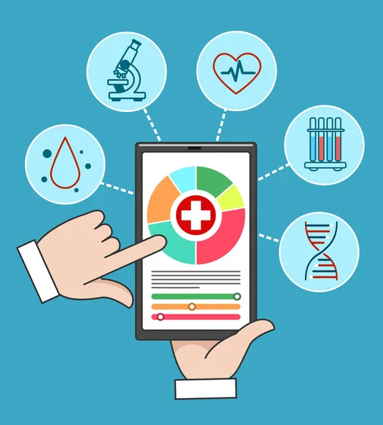Remote sjukvård mobila hälso-och sjukvård — Stock vektor