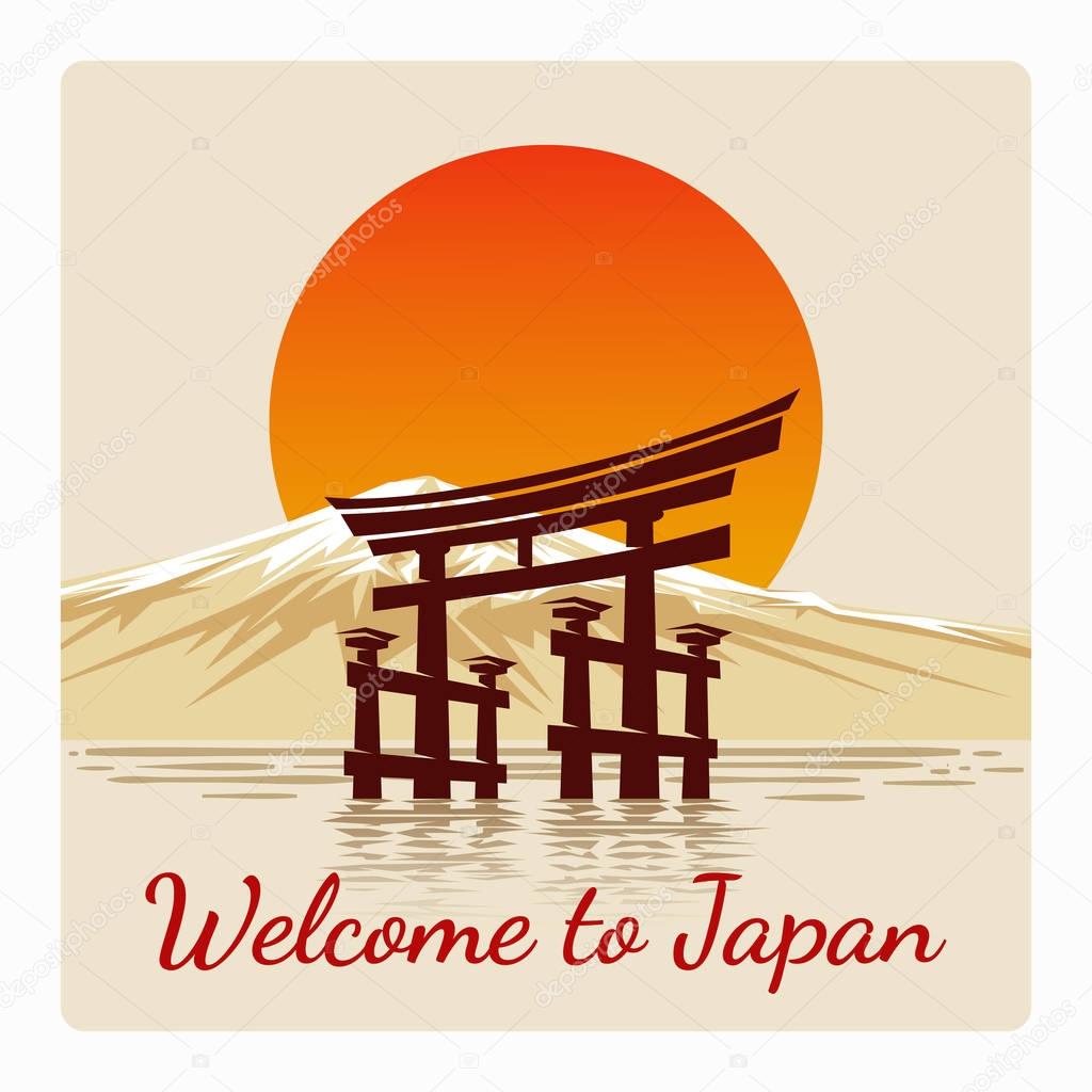 Welcome to Japan retro poster