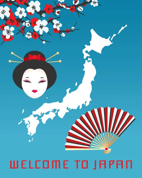 Bienvenue au modèle d'affiche Japon — Image vectorielle
