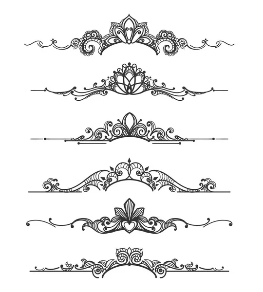 Blommönster crown kalligrafiska element — Stock vektor