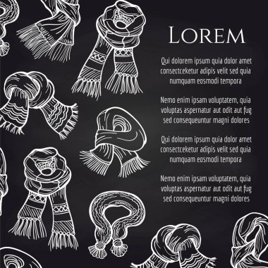 Sıcak kış eşarp kara tahta poster