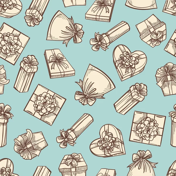 Boîtes cadeaux vintage design sans couture — Image vectorielle