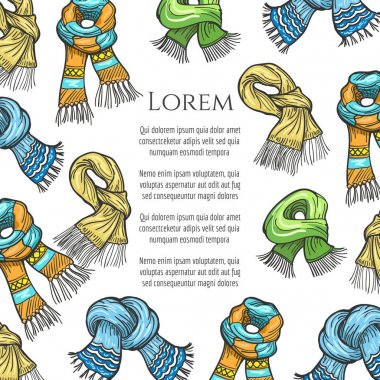 Renkli kabataslak eşarp kış poster