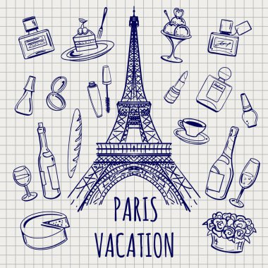 Paris ya da Fransa sembol kroki