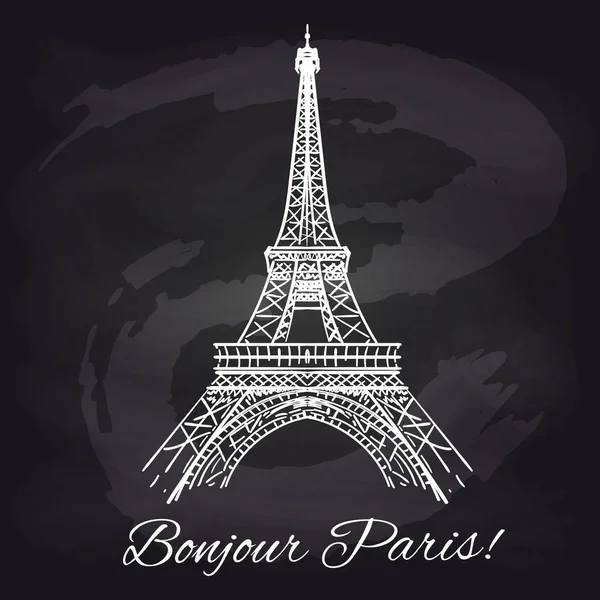 Franse schoolbord poster met Eiffeltoren — Stockvector