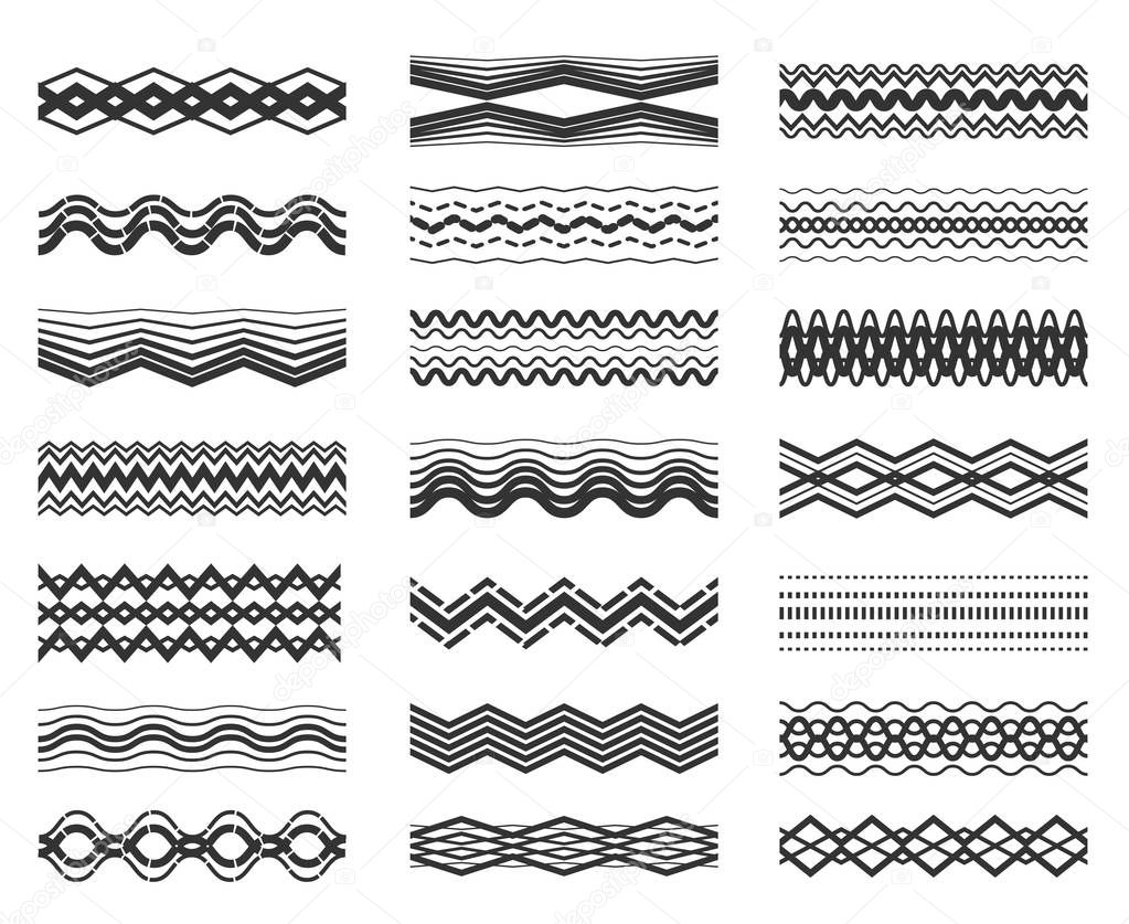 Zigzag and wavy line pattern set
