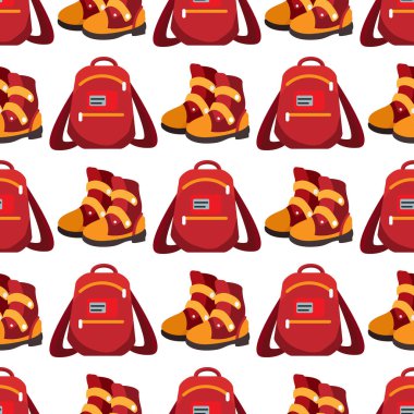 Sırt çantası ve bot seamless modeli