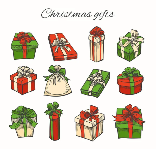 Набір різдвяних подарунків — стоковий вектор