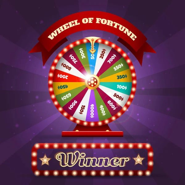 Casino spinning luck wheel — Stock Vector