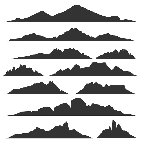 Ensemble de silhouettes de montagne — Image vectorielle