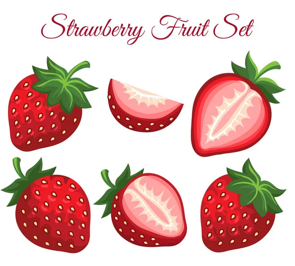 Strawberry ekologisk frisk dessert-ikonen — Stock vektor