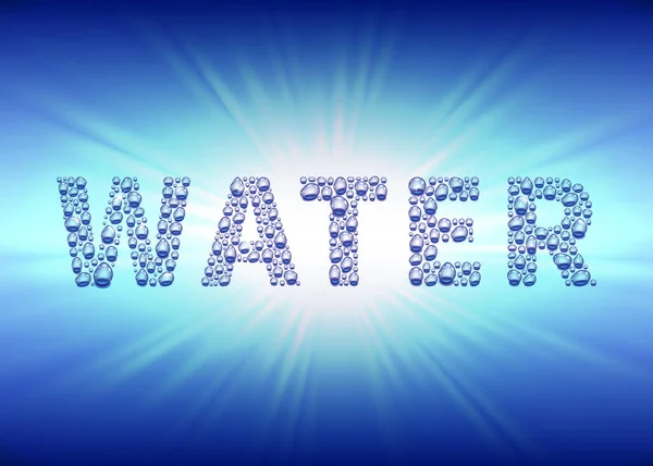 Vatten droppar på sunburst bakgrund — Stock vektor