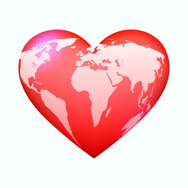 Serce czerwony świat — Wektor stockowy
