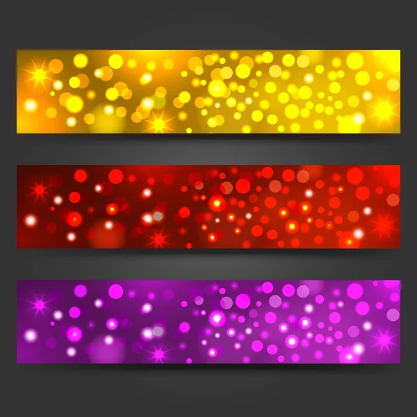 Banner Bokeh-Set — Stockvektor