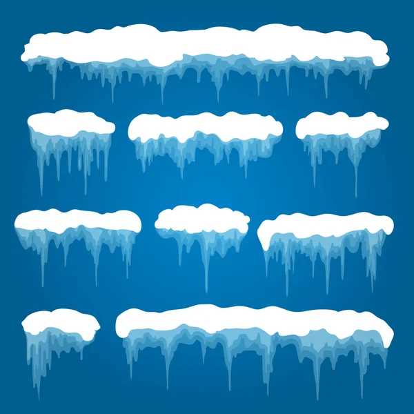 冰柱和雪堆 — 图库矢量图片
