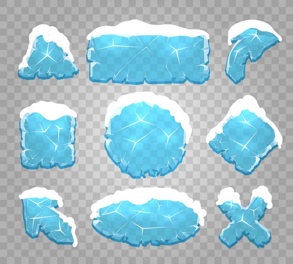 Botones de interfaz de hielo y nieve — Vector de stock