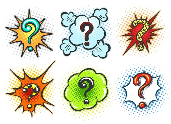 Comic question marks — Stock Vector