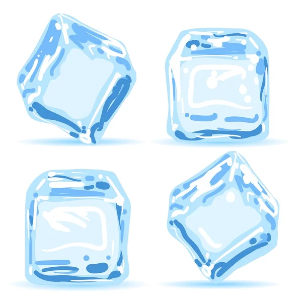 Conjunto de cubitos de hielo — Vector de stock