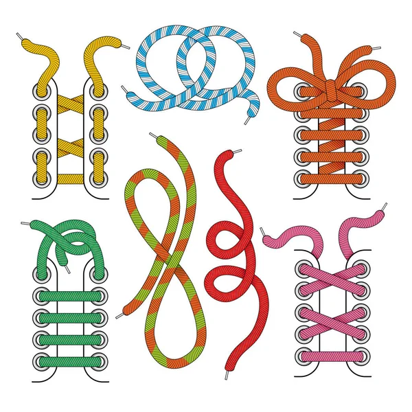 Ensemble d'icônes en lacets — Image vectorielle