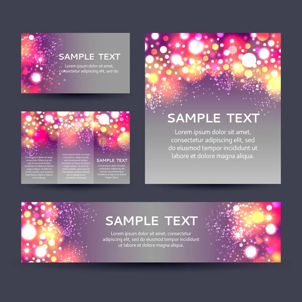 Set van bokeh achtergronden flyers — Stockvector