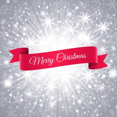 Kar taneleri arka plan ile Merry Christmas banner