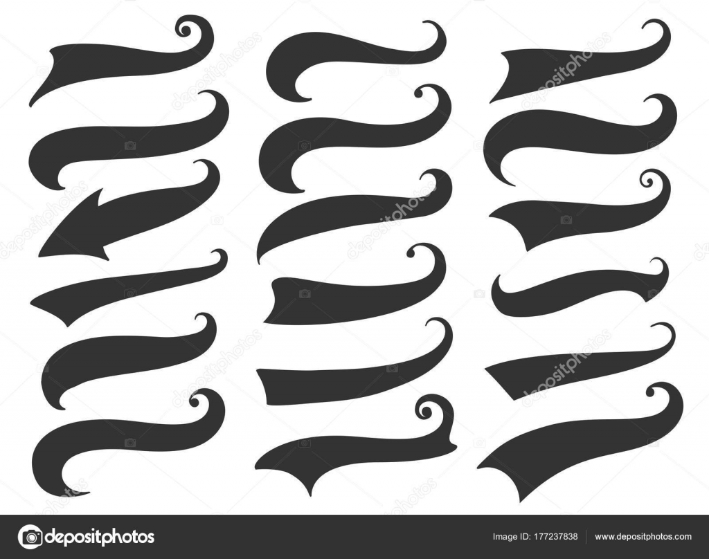 Curly Swish Tails For Retro Banners Stock Vector Image By C Vectortatu 177237838