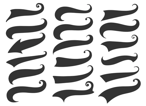 Кудрявые свистящие хвосты для ретро-баннеров — стоковый вектор