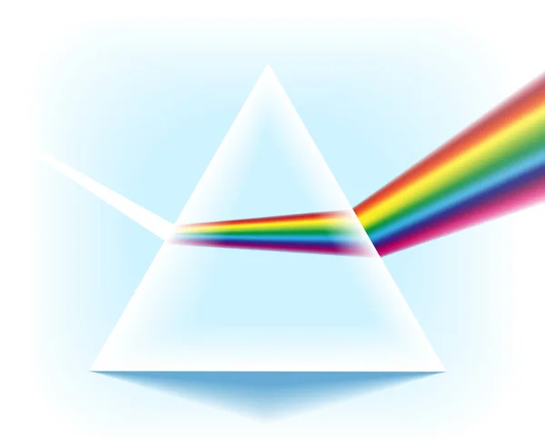 Prisme spectral avec effet de dispersion de la lumière — Image vectorielle