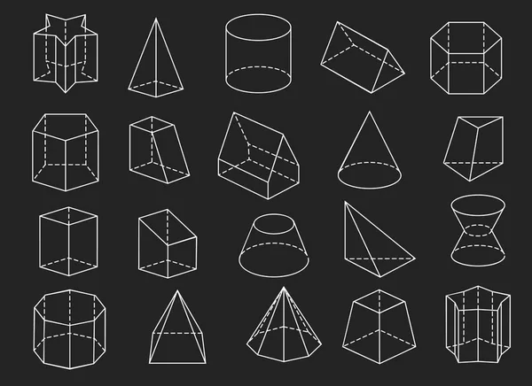 アイコンを設定する 3 d 図形の幾何学的な線 — ストックベクタ