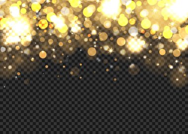 Saydam arka plan altın bokeh ışıkları
