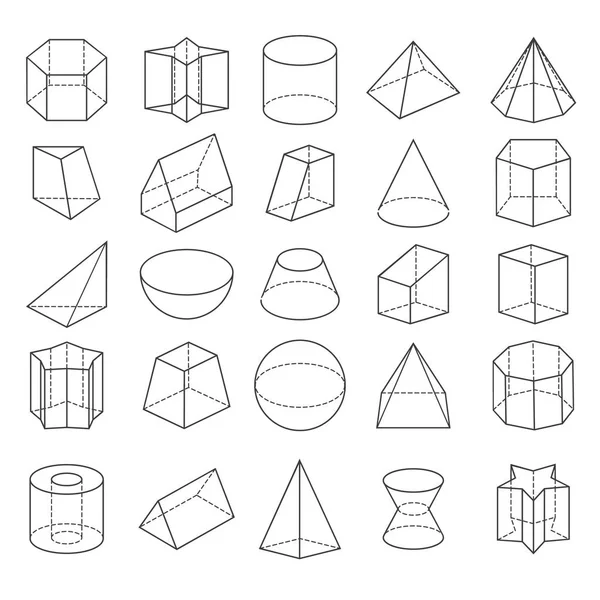 Abstrakte 3D-Kristalle von Ikonen — Stockvektor