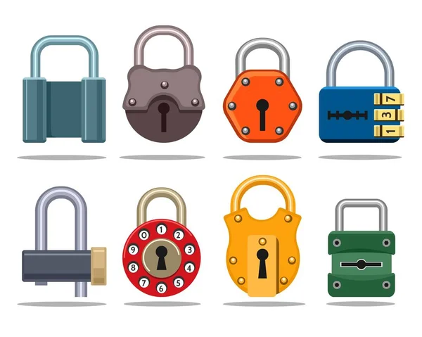 Kleurrijke lock set — Stockvector