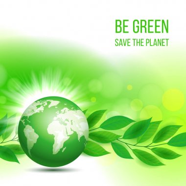 Dünya gezegen ve yaprakları, ekoloji kavramı