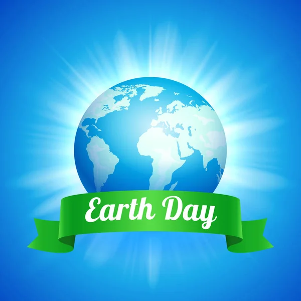 Illustration du Jour de la Terre avec globe bleu — Image vectorielle