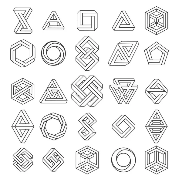 Graphic impossible shapes — Stock Vector