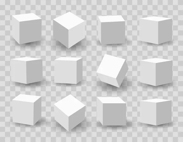 Cubos de modelagem 3d branco — Vetor de Stock