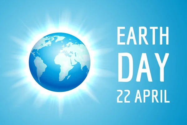 Bannière Jour de la Terre avec globe bleu — Image vectorielle