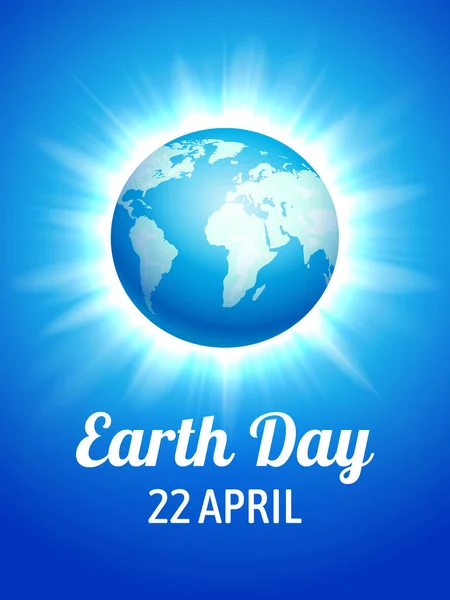 Affiche bleue Jour de la Terre — Image vectorielle