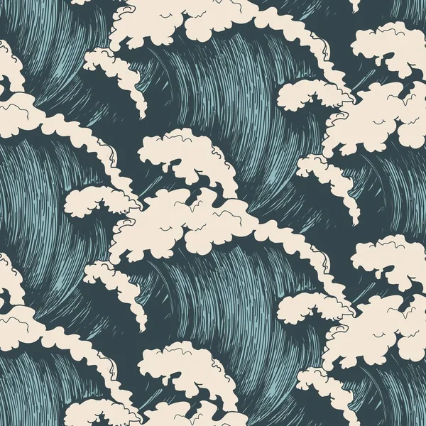 Ocean waves seamless pattern