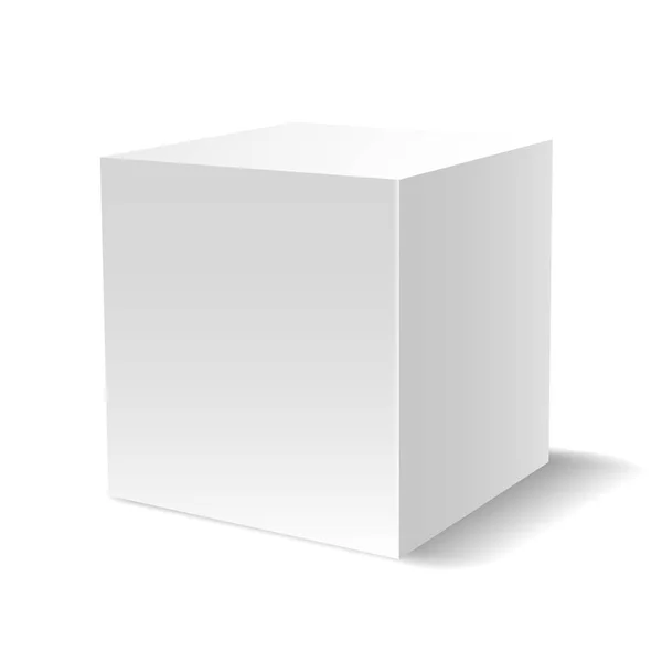 Cubo blanco 3D — Archivo Imágenes Vectoriales