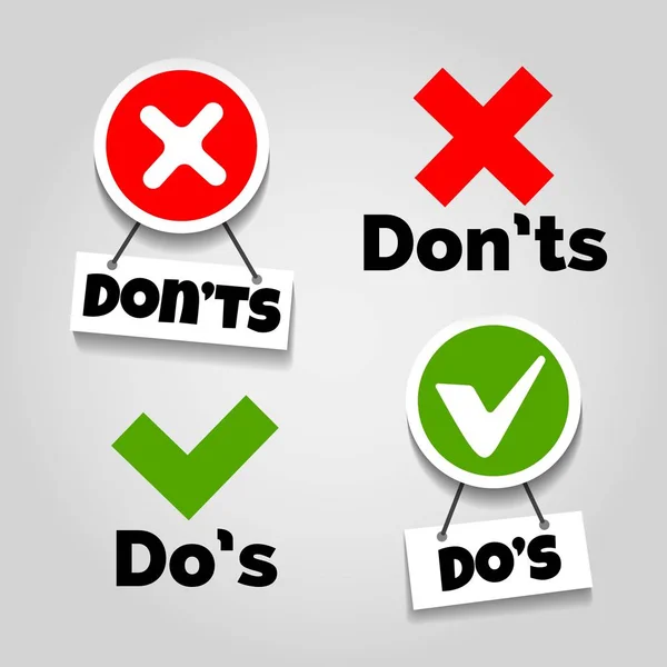 Do and dont icons — Stock Vector
