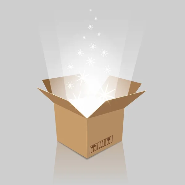 Boîte ouverte magique vide — Image vectorielle