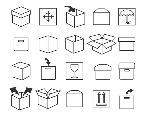 Набір піктограм для упаковки коробки — стоковий вектор