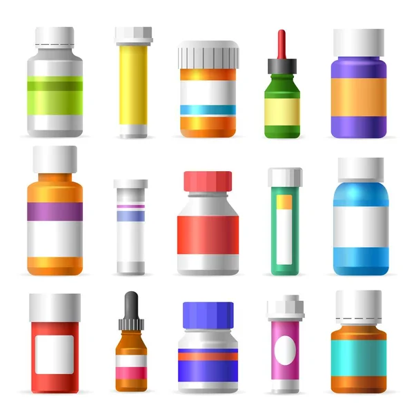 Ensemble de bouteilles de médicaments — Image vectorielle